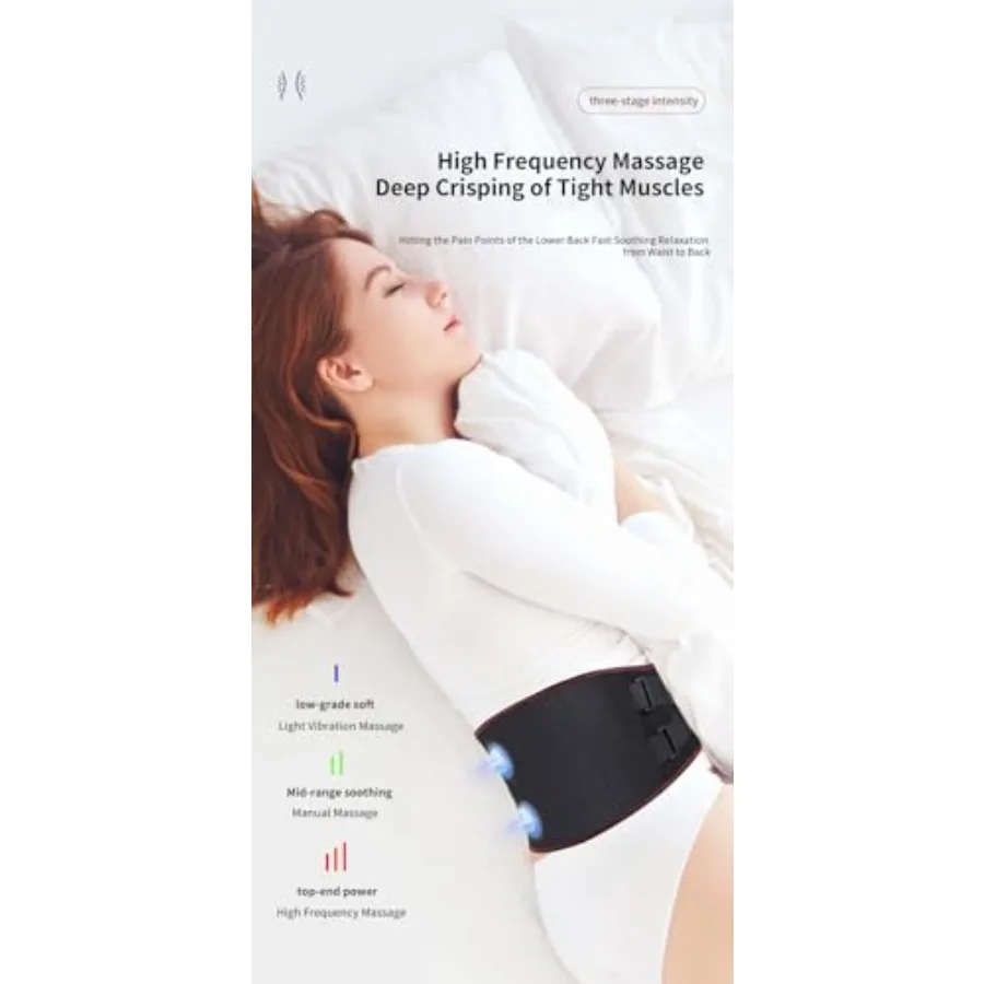 حزام التدليك الساخن اللاسلكي XL لتخفيف آلام الظهر: يدفئة الخصر بالكامل بتقنية الحرارة السريعة، تصميم محمول مثالي f