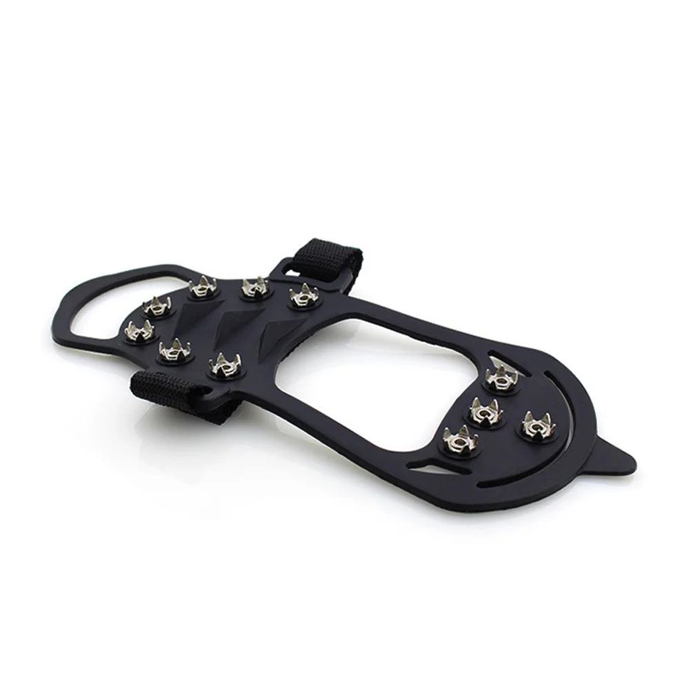 

1Pair Non Slip Shoe Spikes 11 Teeth Durable Ice Grips Cleats Size M Black for Outdoor Hiking Mountaineering Use