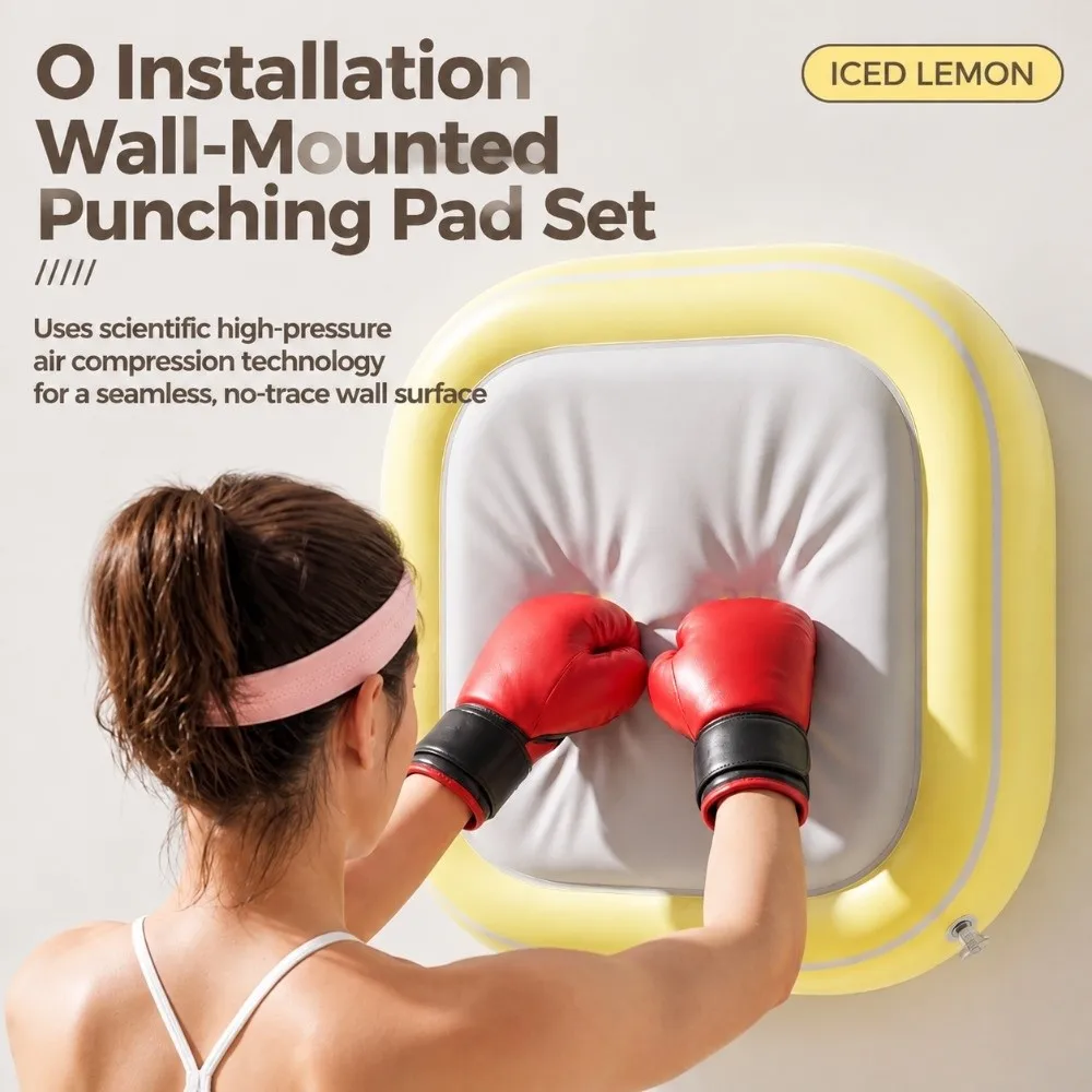 Inflatable Suction Mount Wall Punching Pad Soft Cushion Square Shape Punching Training Pad No Drill Boxing Target