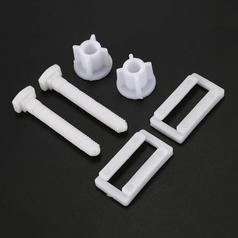 10Pcs DIY Plastic Toilet Seat Screws Fixings Fit Toilet Seats Hinges Repair Tools Type&Size:5 4.4X2.4Cm