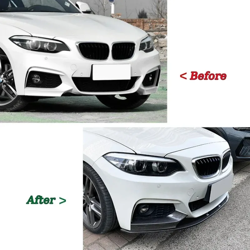Car Front Bumper Splitter Lip Diffuser For BMW 2 Series F22/F23 M235i M240i M-Sport 2014-2021 Auto Accessories Body Kit Tuning view 2