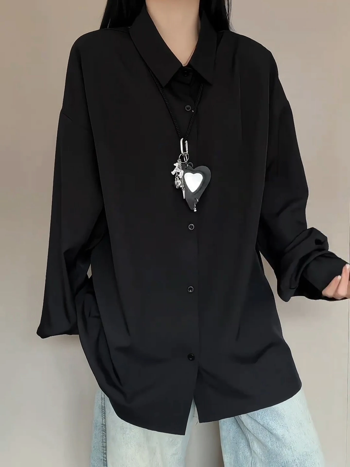 

Naples Bla irt Men's High-End Sensation Self-Controlled Haome Suit Inner irt Husband Feel Casual Outerwear