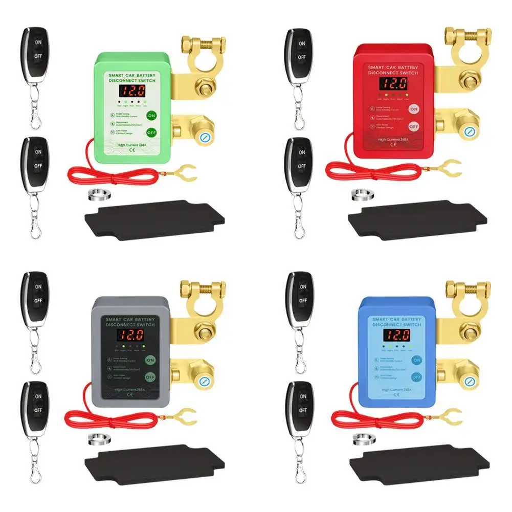 240A Kill Switch 12 В/24 В Дистанционный отключатель аккумулятора со светодиодным дисплеем напряжения Автоматический выключатель питания для авто