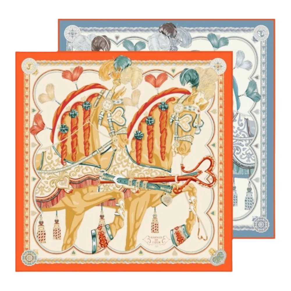 

Шелковый шарф 90 см с узором «Лошадь», роскошный дизайн, женские шарфы-платки с двойным принтом, эшарпы, фуляры, хиджабы для женщин, аксессуары