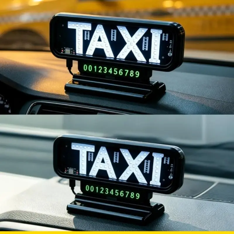 SZCH USB Powered Display Sign with Dashboard Stand Base for Daily Ride Share and Service Vehicle Display Use