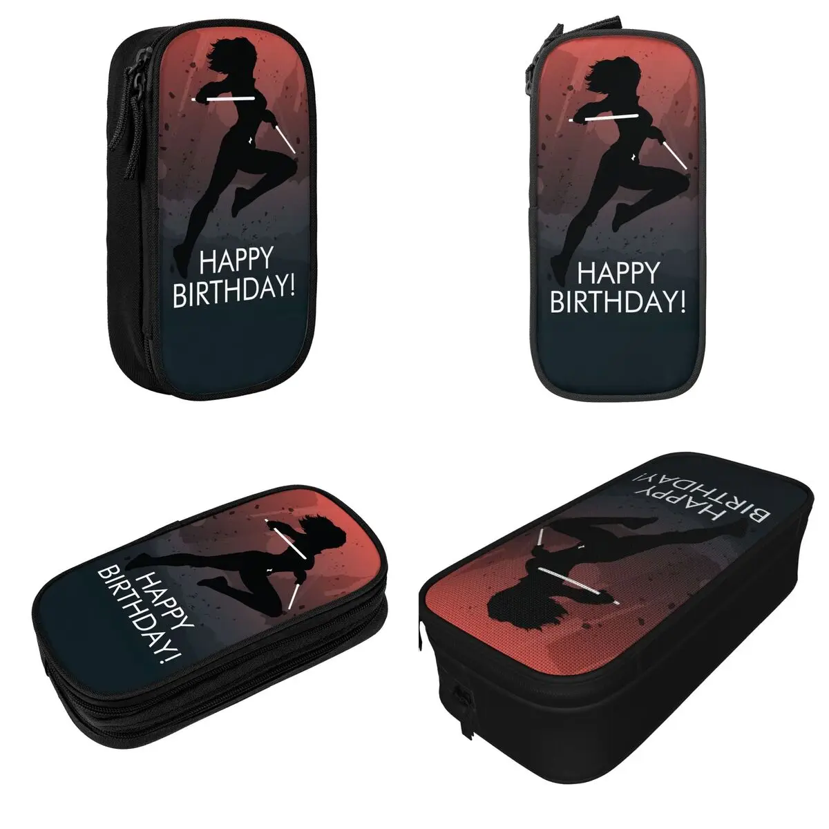 Black Widow Heroic Silhouette Pencil Case Pencilcases Pen Box for Student Big Capacity Bags School Supplies Cosmetic Stationery