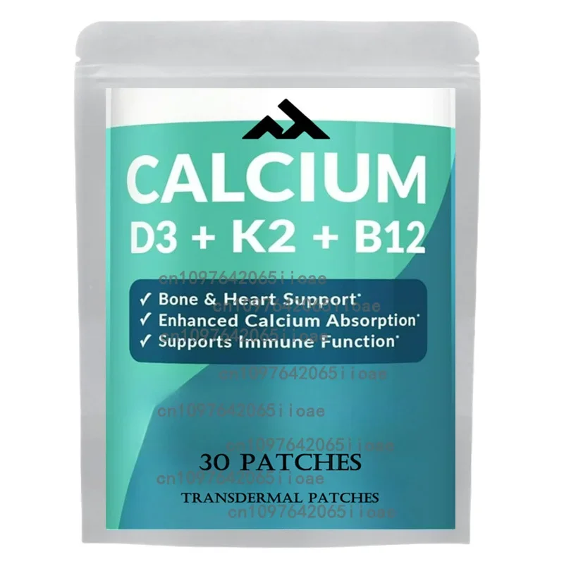 

30 Patches Calcium D3, B12 and K2 Transdermal Patches - Vegan, Cruelty Free