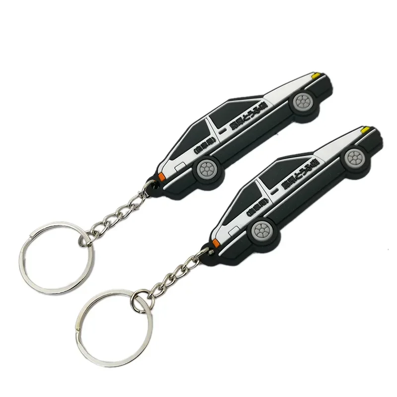 OTOKIT Car Styling AE86 Rubber Car Model Keyring Fujiwara Tofu Shop Initial D RACING Performance Car Keychain Accessories