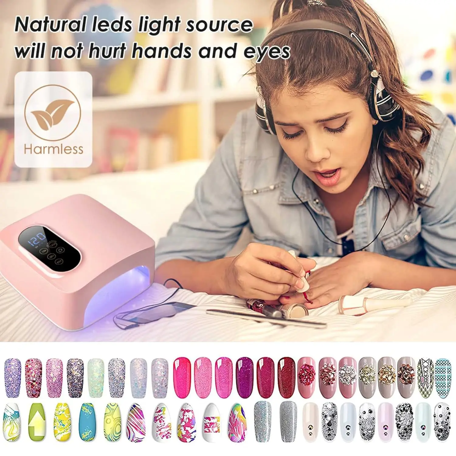 Draadloze draagbare 72W 1500Mah UV-nagellamp 36 Led elektrische droger voor vaste nagellak