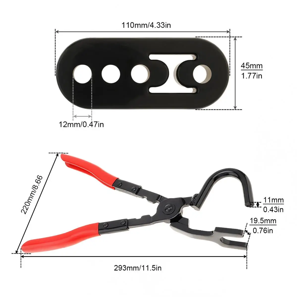 Muffler Rubber Hanger Pliers Exhaust Hanger Removal Pliers for Rubber Grommets Removal with 4 Holes Exhaust Hanger Rubber Kit