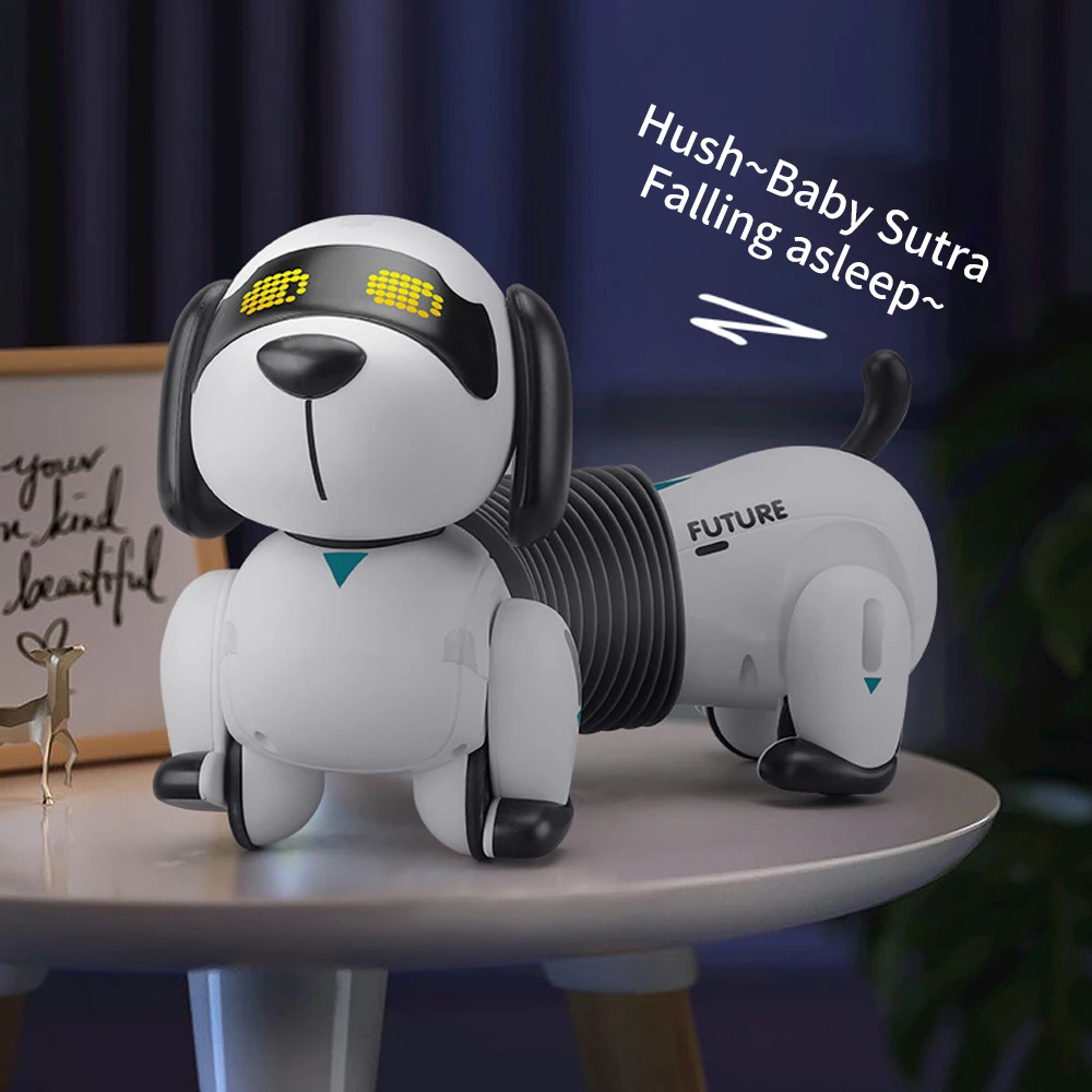 Robot giocattolo per cani interattivo RC cucciolo programmabile canta canzone danza giocattolo animale elettronico musica telecomando cane animale domestico carica USB