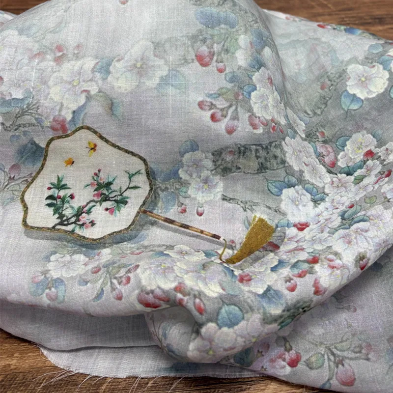 

1 ярд, китайский древний стиль, ткань из рами, платья, платья, брюки, рубашки, брендовая ткань Cheongsam tissu для пэчворка