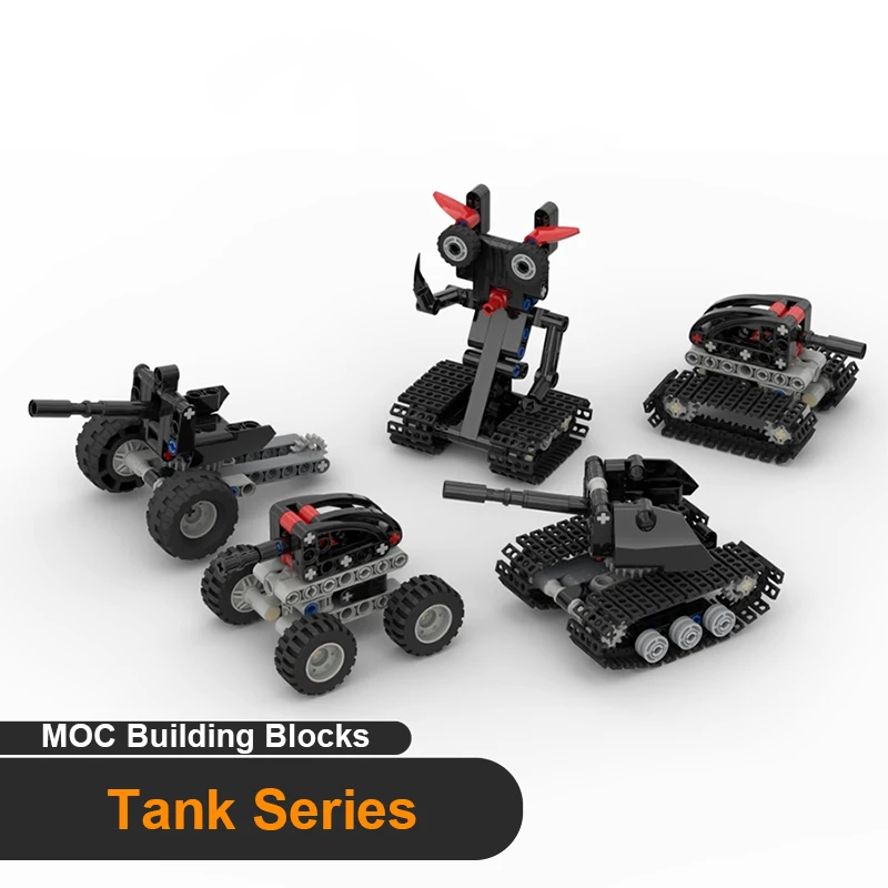 

Creative Windmill/Chain Wheel Model Building Blocks Military Series Crawler Tank/Wheeled Gun Assembly Toys MOC Bricks DIY Gifts