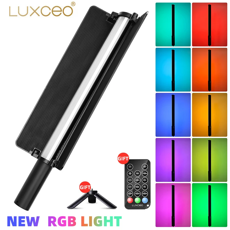 LUXCEO  P520 Video Light RGB LED Stick Remote Control lights With Barn Door Built-in Battery for Studio Tiktok Photo Lighting