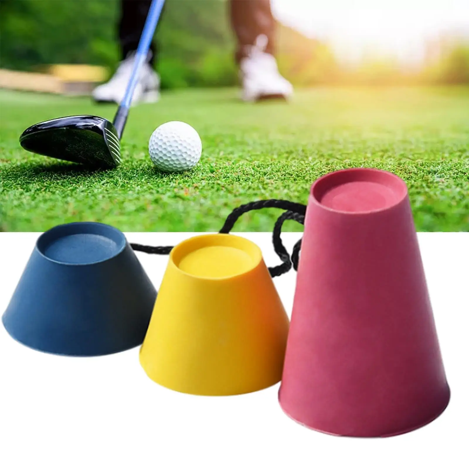 3x Winter Golf Tees Pyramid Bases Durable Reusable Golf Training Tee Holder Simulator Tees for Indoor Driving Range Hard Ground