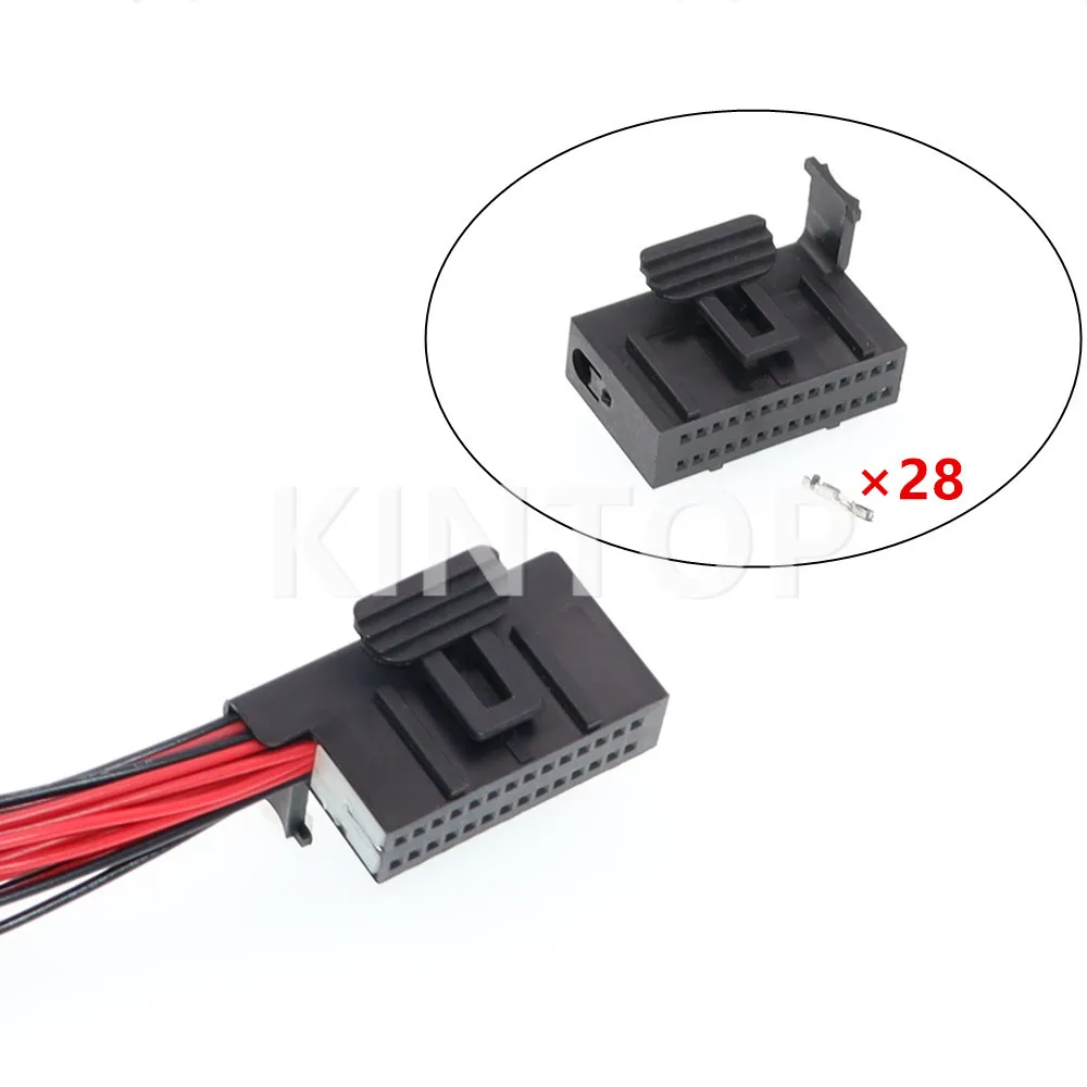 1 Set 28 Pins AC Assembly Car Small Power Electrical Connector Automotive Low Current Wire Cable Unsealed Socket Auto Parts