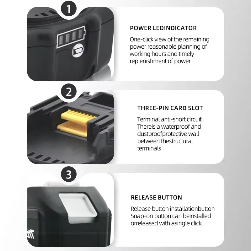 Makita Original 5Ah/6Ah//5Ah for Makita 18V Battery bl1815 bl1830 bl1840 bl1845 bl1860 bl1445 bl1460 Replacement Lithium Battery