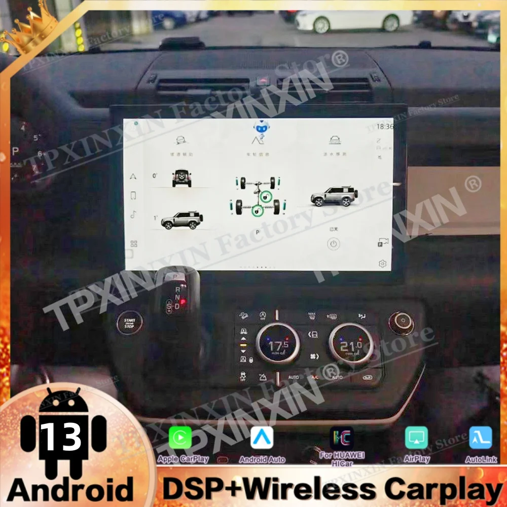 For Landrover Defender 2020 2021 2022 2023 2024 Car Radio BT 5.0 Android13 Screen Automotive Multimedia GPS Upgrade Head Unit