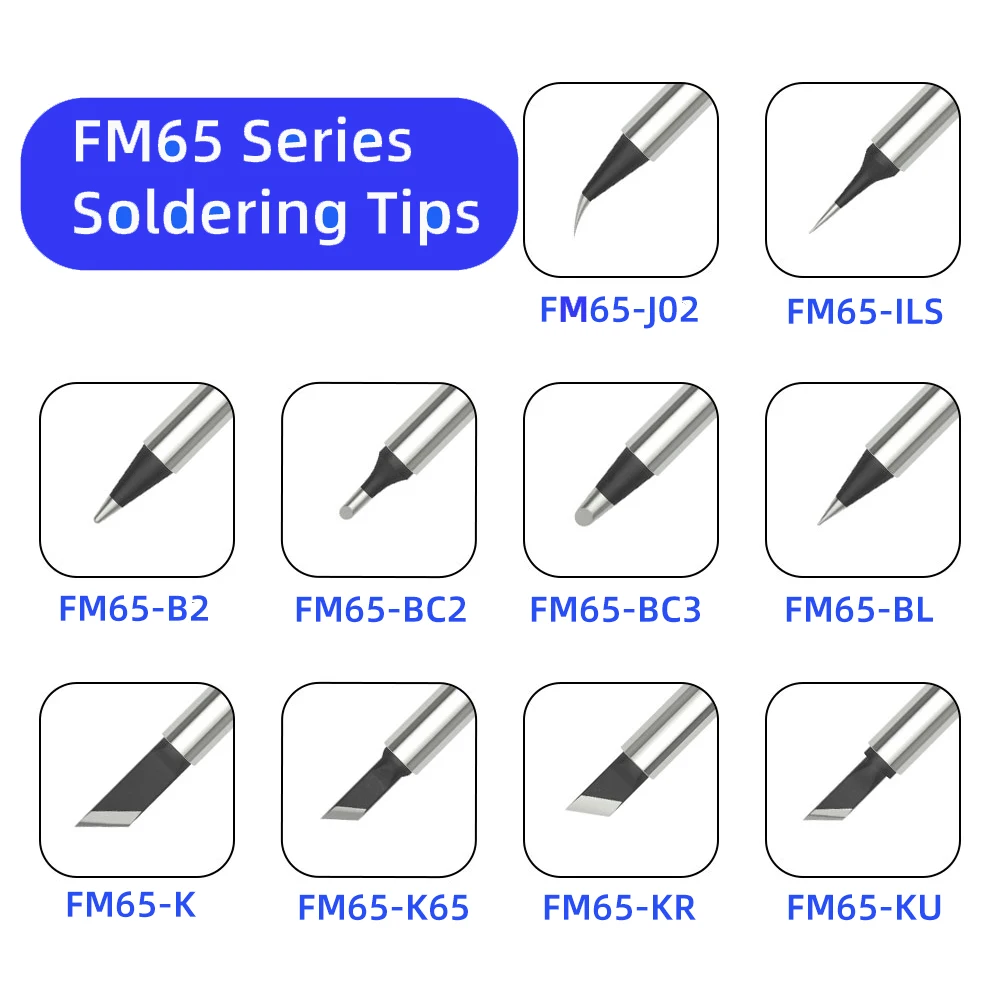 FM65 Soldering Iron Tips for T65 HS-01 GVDA300 T85 SH72  Replacement Heater Solder Compatible with SH series  Not Applicable T12