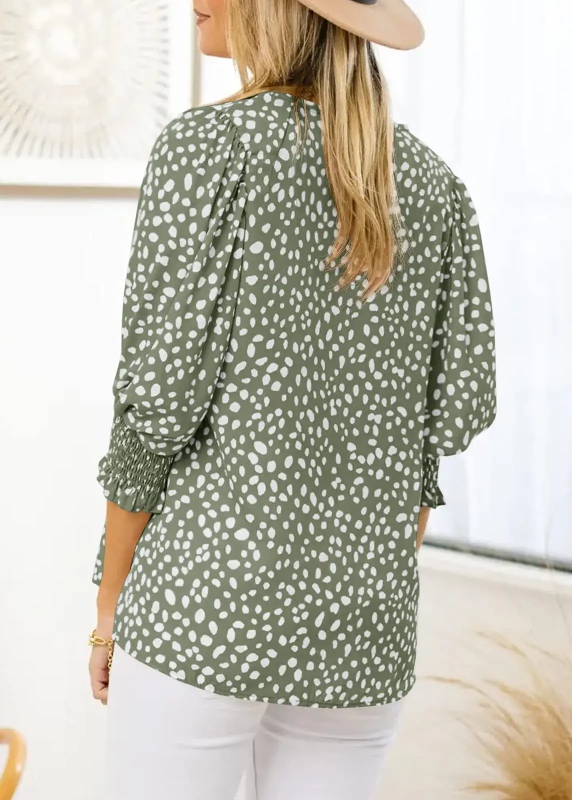 2025 Summer New Loose Printed Short Sleeve Top Round Neck Chiffon Shirt for Women
