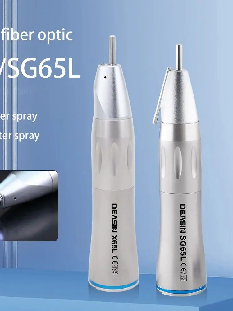 Deasin Dental 1:1 Gerades Handstück mit Innenwasserkühlung, Niedrigdrehzahl-Handstück mit LED-Lichtleiter für Zahnimplantate