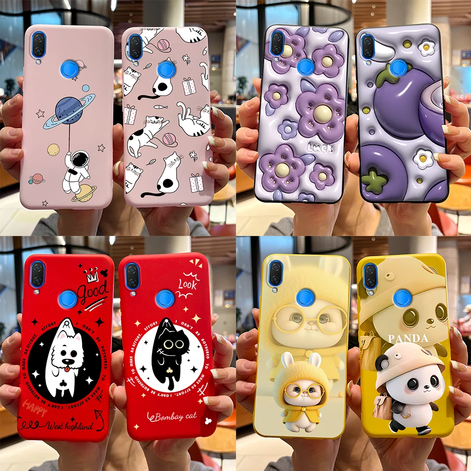 For Huawei Nova 3i Case INE-LX1 INE-LX2 Pandas Cover Soft Silicone Phone Case For Huawei P Smart Plus 2018 Nova3i Fundas Bumper