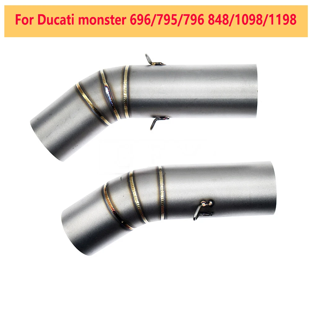 

Monster 696 795 1100 Motorcycle Exhaust 796Superbike 848 1098 1198 Escape Double MiddleLink Pipe For DUCATI Hypermotard