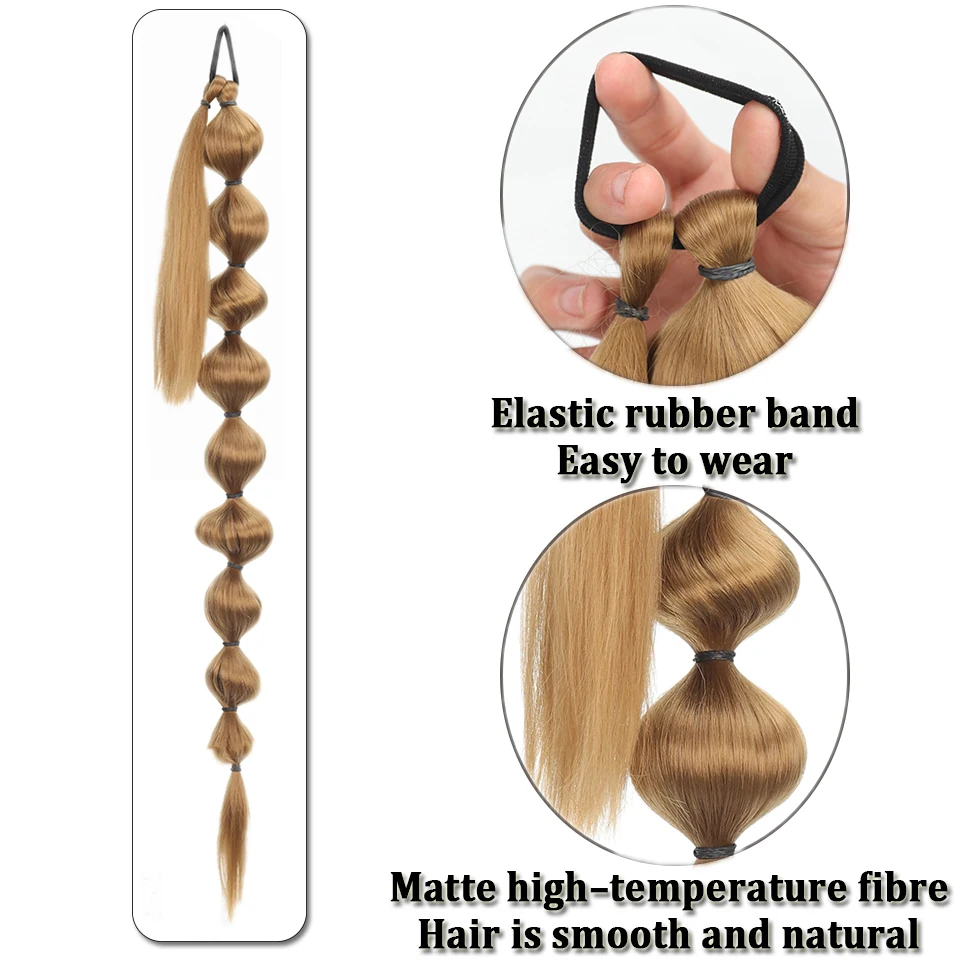 Extensión de cola de caballo esponjosa africana sintética, trenza larga con burbujas para un look voluminoso, accesorios para el cabello 3