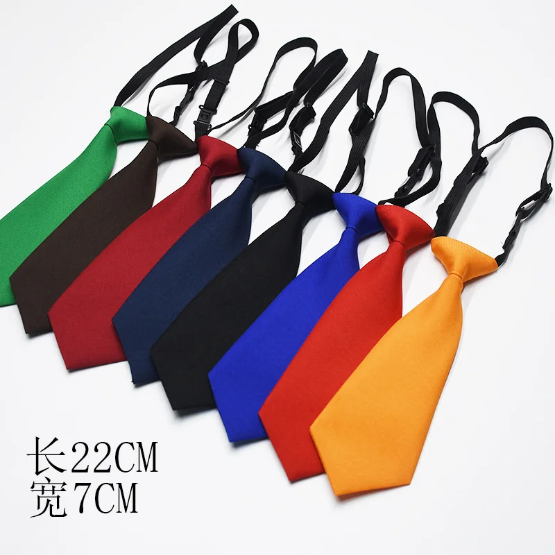 Daily JK Ties Solid 7CM Lazy Neckties Girls Short Small Tie Kids Student Collar School Uniform Accessories College Female Cravat