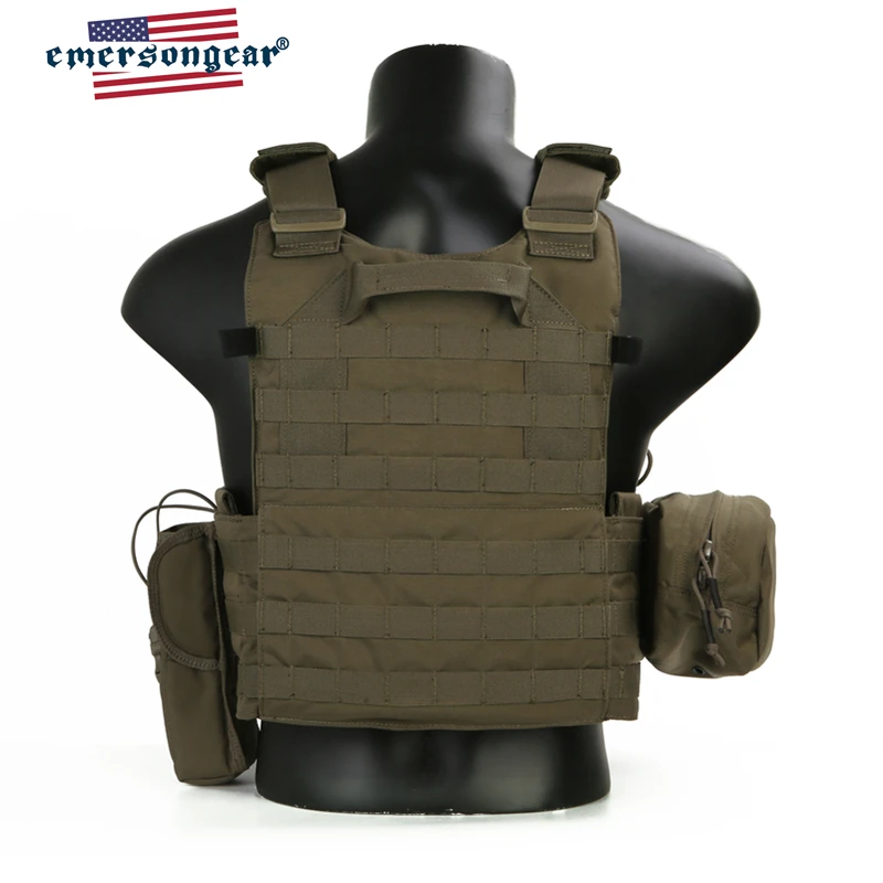 Emersongear LBT6094A estilo táctico chaleco placa portador W 3 bolsas 762 5,56 Airsoft, militar, armada Gear Ranger verde armadura chaleco