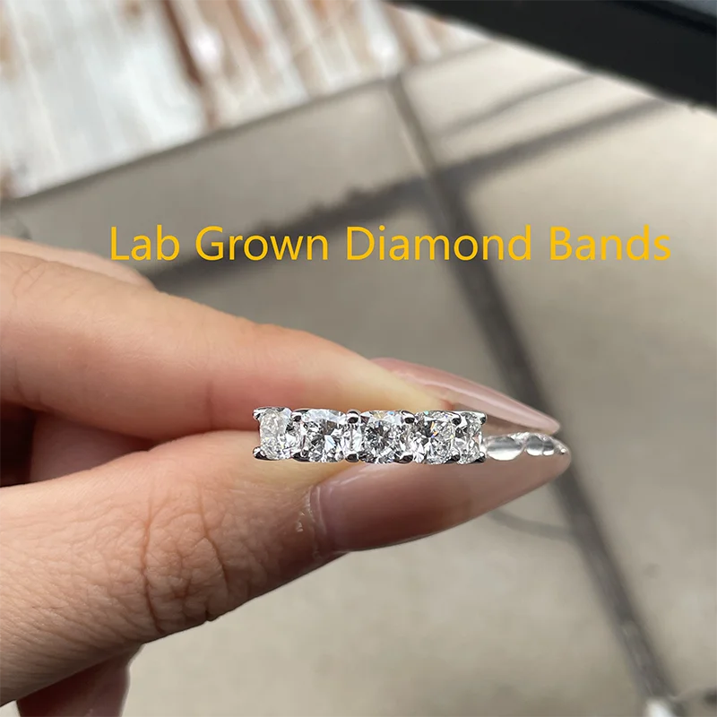 

Платина 950, 2,5 карата, 0,5 карата, каждый бриллиант HPHT DEF VS-VVS, зубец, обручальное кольцо с бриллиантом для женщин, подарок на годовщину