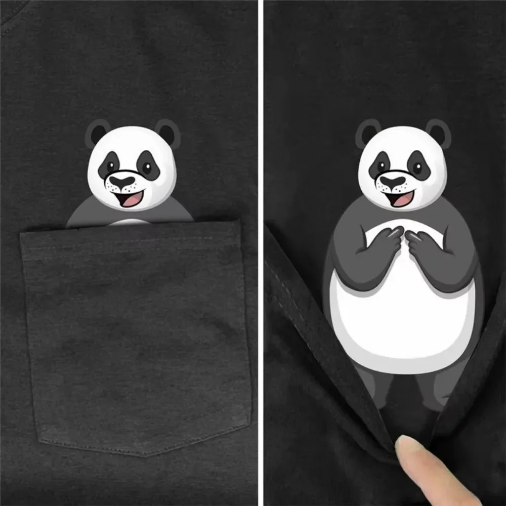 CLOOCL Monkey Cotton T-Shirt Funny Animals Panda Cock Sloth Double Middle Fingers Pocket T-shirt Men for Women Clothing Dropship