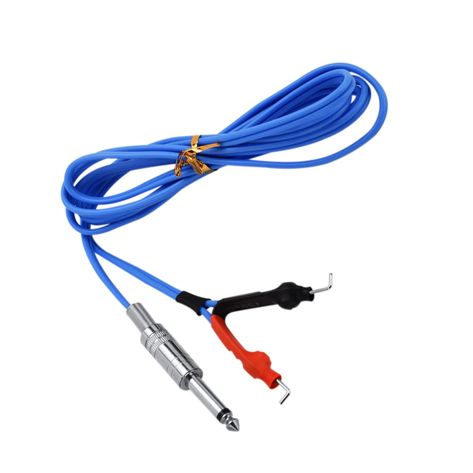 

1pc Steel Plate Tattoo Liner Clip Cord Blue Silicone Rubber Cable Flexible Anti-Corrosion Power Connector For All Machines Clip