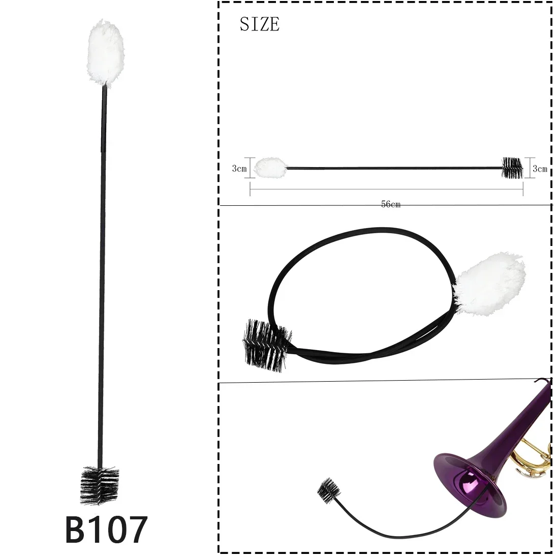 Instrument Ceaning Brush Colourful Musical Instruments Cleaning Tools for Saxophone/Clarinet/Flute/Piccolo/Trumpet/Cornet