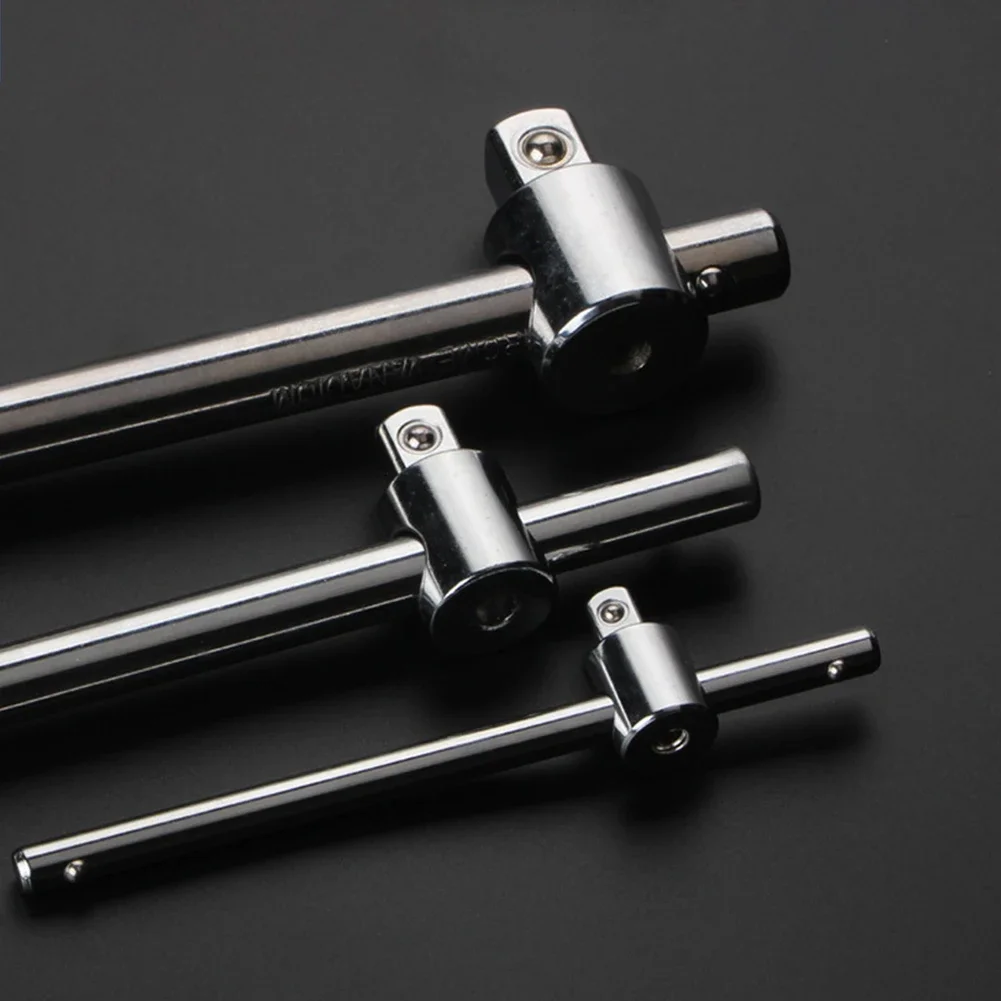 Repair Tool Sliding Rod 1/4 3/8 1/2 1pc Chrome Vanadium Steel Extension Sliding T Bar Socket Adapter Sliding Rod