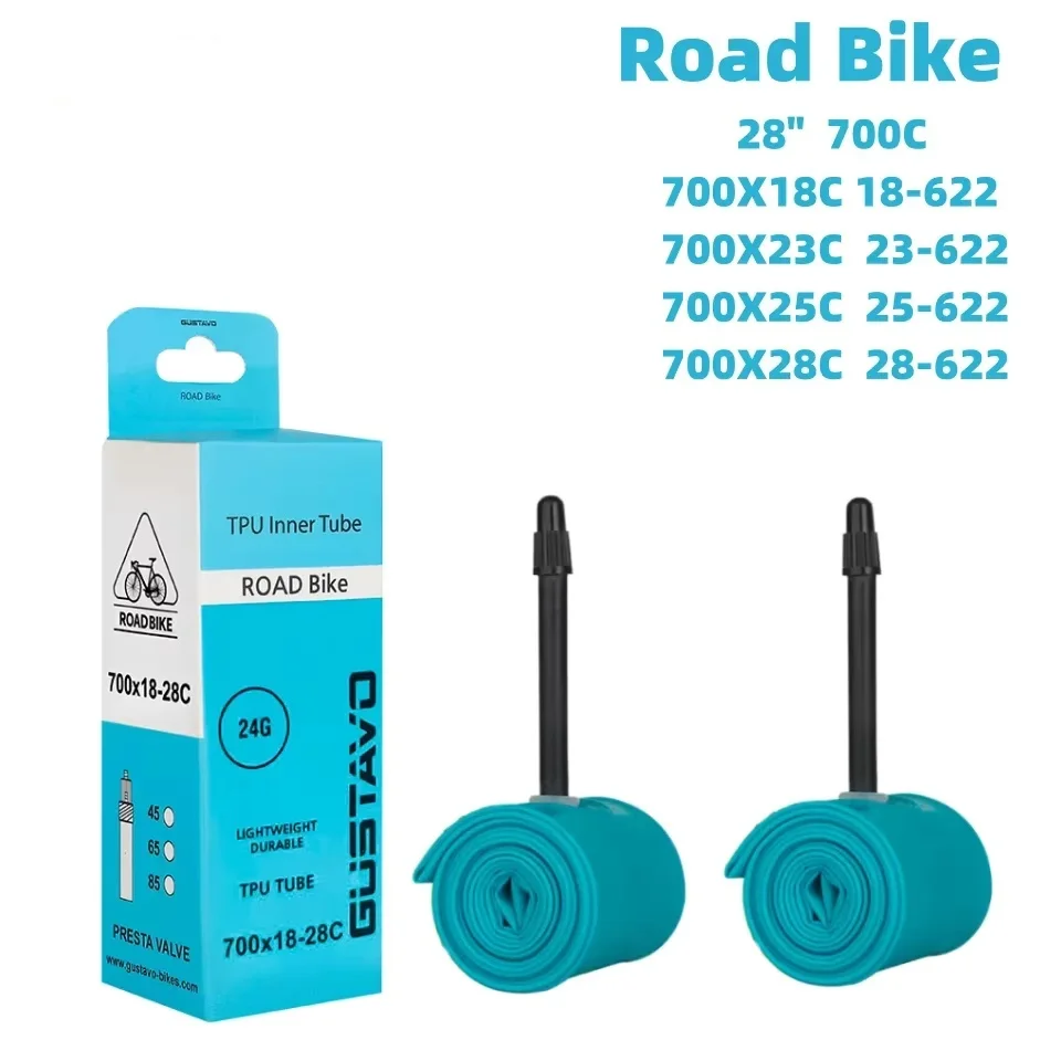 AliExpress NONE GUSTAVO Ultralight TPU Tubes 700X18-28C Road bike inner tube Valve 45MM 65MM 85MM