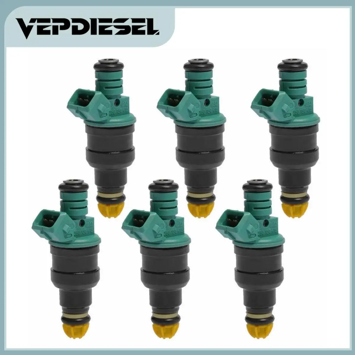 

Set of 6 Fuel Injectors For BMW 325i 525i 323is 525iT M3 Flow Matched 2.5L 3.0L OE# 0280150415 FJ292 New