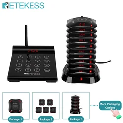 Retekess TD164 Không Dây Phân Trang Hàng Đợi Hệ Thống Nhà Hàng Pager Còi 10 Coaster Thu Bộ Bàn Phím Tắt Tiếng Giáo Hội Y Tế