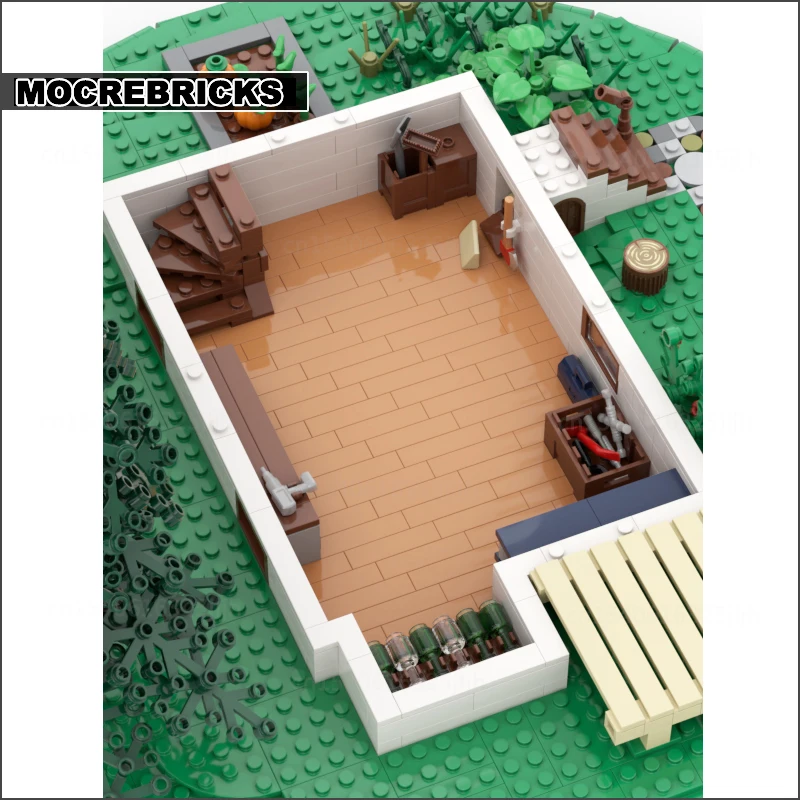 Famoso filme castelo módulo moc blocos de construção cabine aconchegante diorama modelo streetcape arquitetura tecnologia tijolos coleção brinquedo