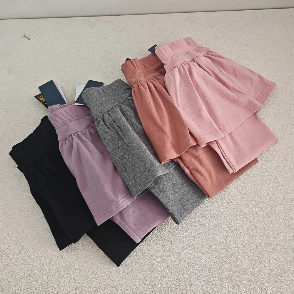 Kids Leggings 5-10T Autumn Solid Color Girls Skirt Render Pants Thin Simple Girls Tights Children Skinny Pants