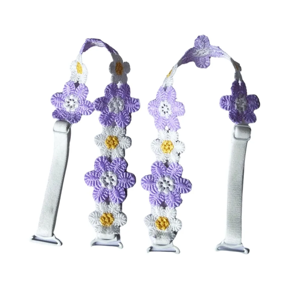 1 Pair Removable Floral Bra Straps Anti-slip Elastic Flower Shoulder Straps Polyester Adjustable Bra Straps Replacement