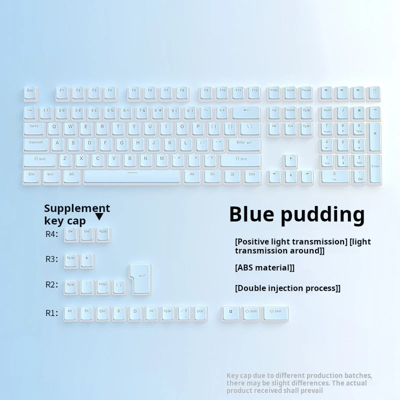 Shuangpi Nai Pudding – petit ensemble complet de 130 capuchons de touches pour Mx, interrupteur de clavier mécanique d'échange à chaud, capuchons de touches RGB transparents, nouveauté 2025