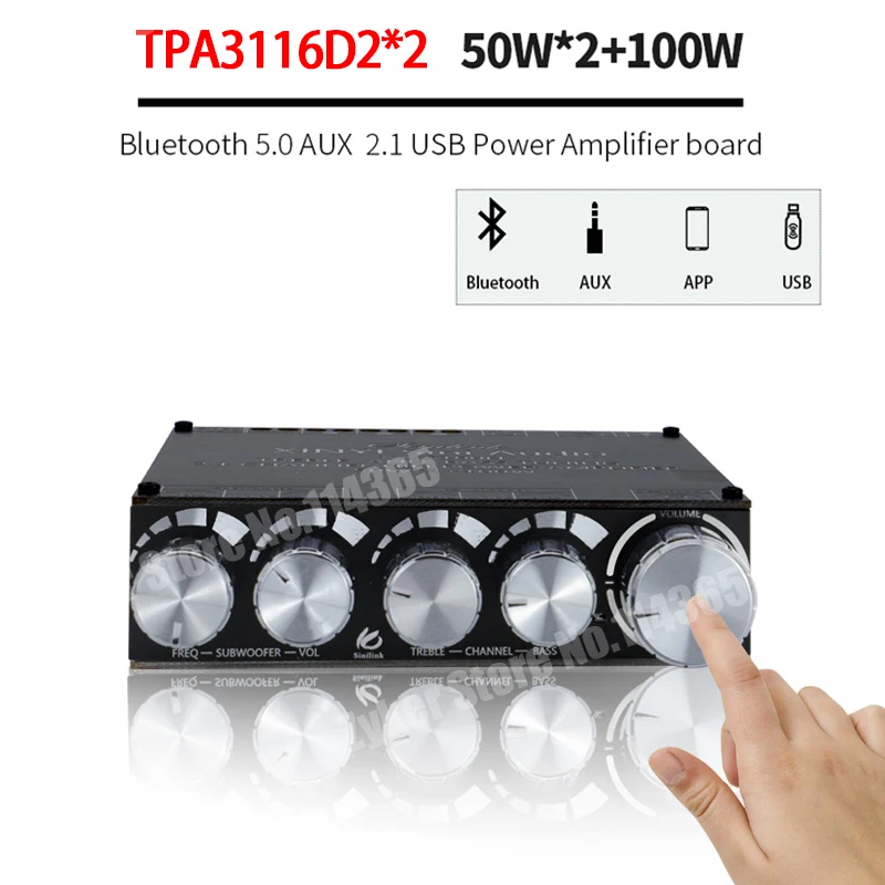 S100H 2.1 Channel TPA3116 Bluetooth Amplifier s Board E100H T100H C100H Audio Stereo Subwoofer Treble Bass Power AMP Support APP