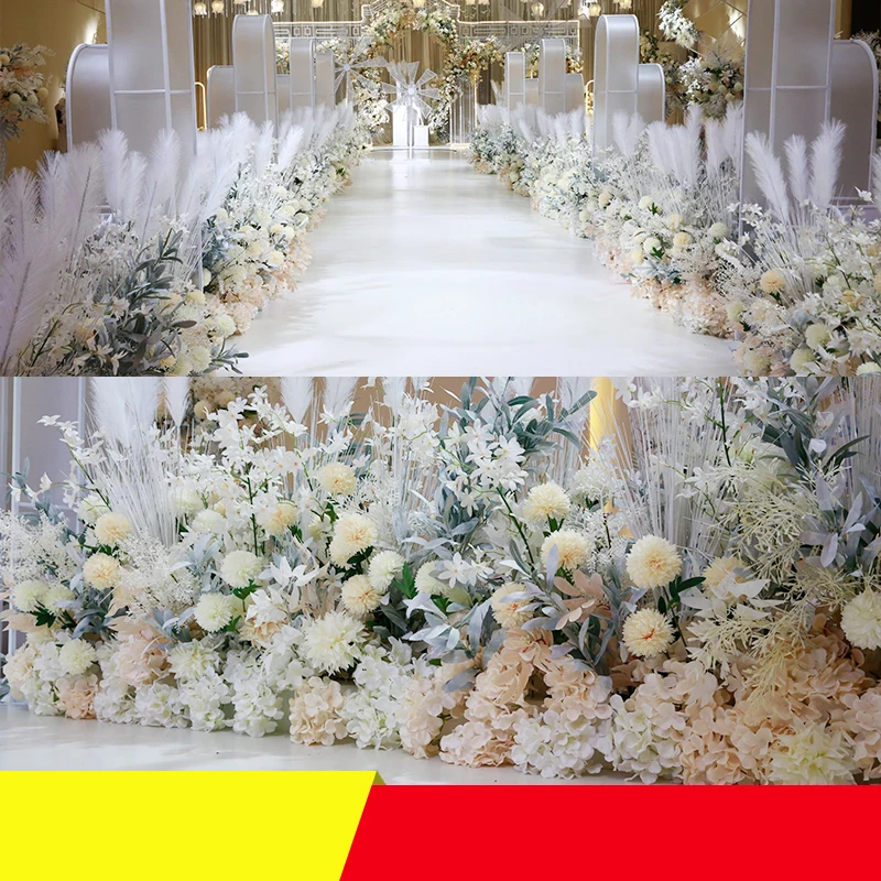 Custom Wedding Flower Arrangement Stage Background Arch Decoration, Road Leading Flower Row, Party Event Display, Window Display