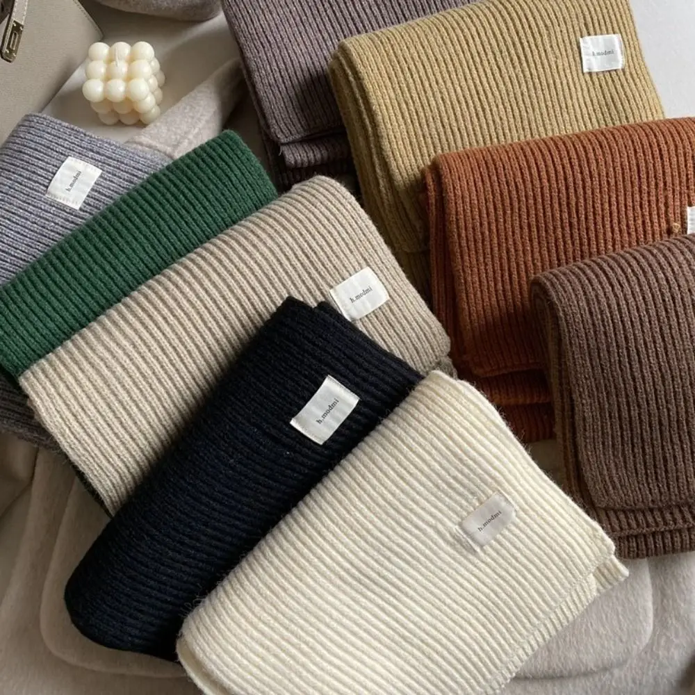 วินเทจสีทึบผู้หญิงถักผ้าพันคอข้นWindproofความร้อนคออุ่นนุ่มคอปกห่อผ้าคลุมไหล่