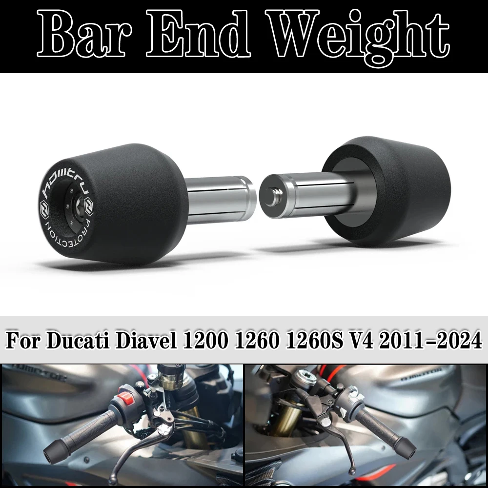 For Ducati Diavel 1200 1260 1260S V4 2011-2024 Motorcycle Handle Bar End Weight Grips Cap