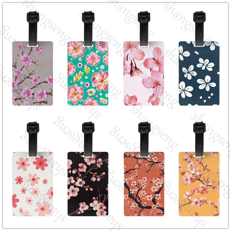 

Cherry blossoms 1pcs Security Luggage Tag PVC Suitcase Label Business Card Holder/Travel Document Label