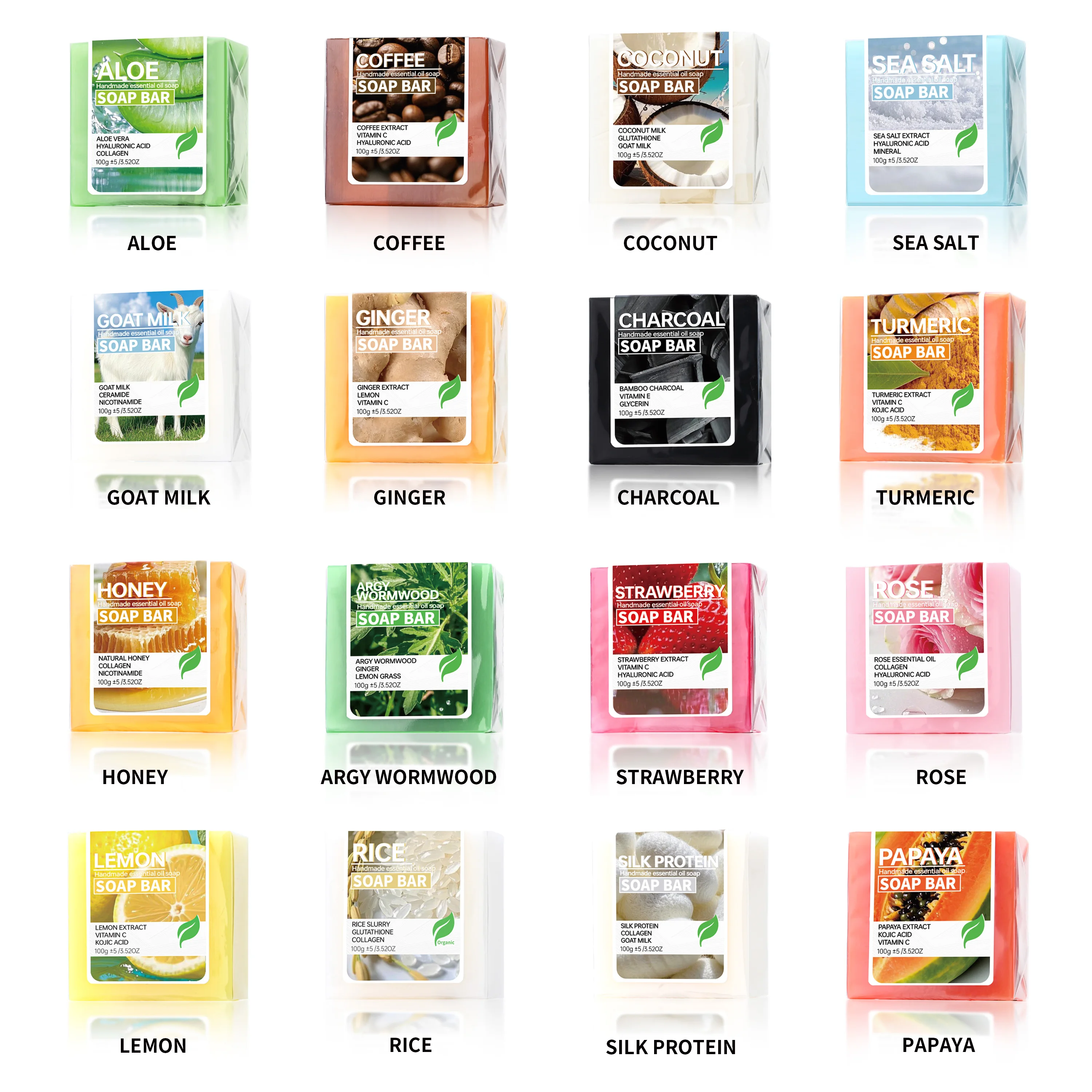 100 جرام A + مستخلص القهوة المغذي اليدوية الصابون التطهير العميق تبييض مع البابايا جوز الهند الأرز صابون حليب الماعز