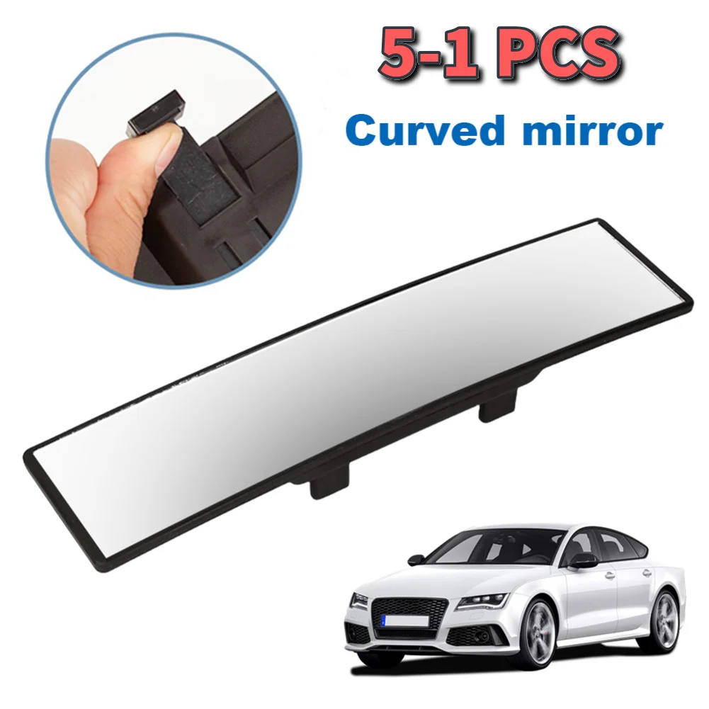 

5PCS 285mm Car Interior Rear Mirror Rubber Clip Anti Glare Wide Angle Convex Rearview Mirror Wide Convex Rear View Clear Mirror