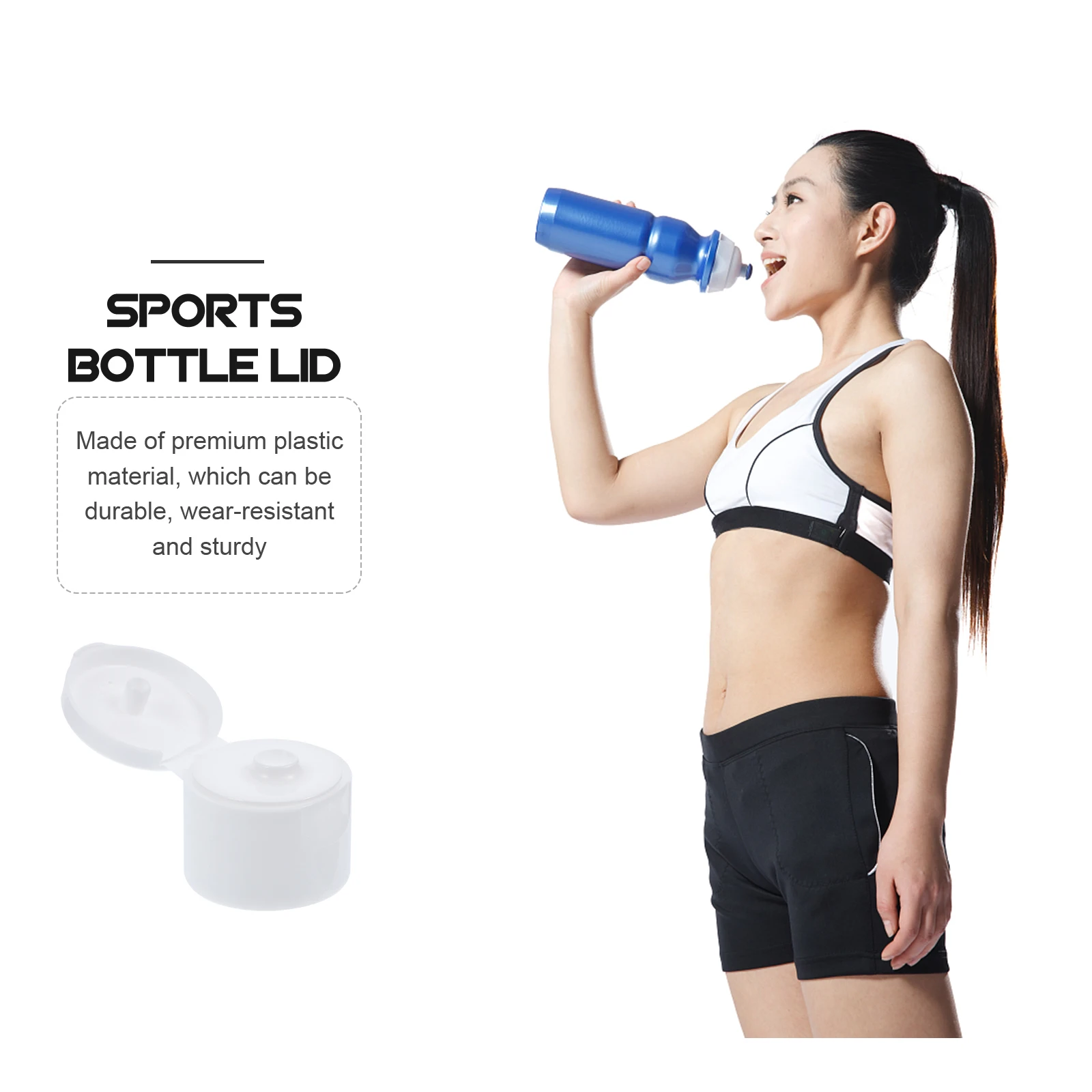 

50 Pcs Sports Pull Cover Mineral Water Bottles Juice Caps Only Push for Top Lids Replacement Plastic
